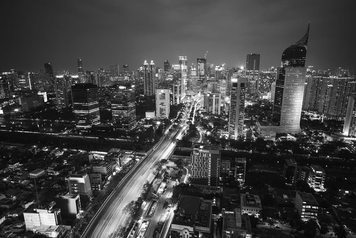 Office towers and traffic in central Jakarta, Indonesia