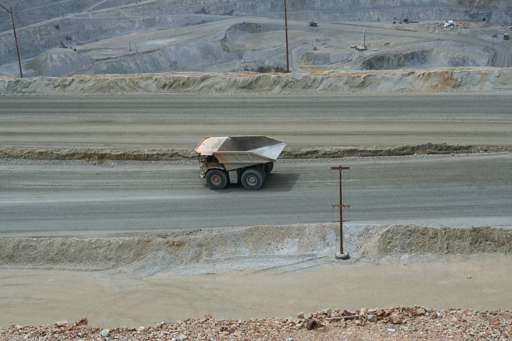 A haul truck at Rio Tinto Kennecott's Bingham Canyon copper mine in Utah