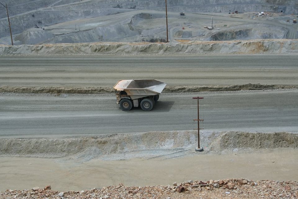 A haul truck at Rio Tinto Kennecott's Bingham Canyon copper mine in Utah